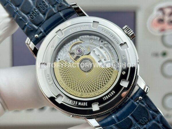 MKS Factory Vacheron Constantin Traditionnelle Complete Calendar 4010T/000P-B345 41mm White Gold Blue Leather Strap Silver Dial