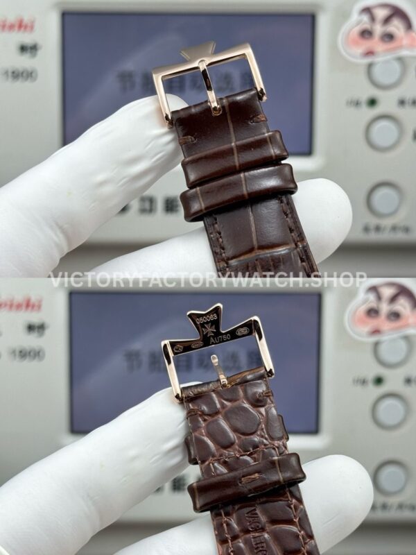 MKS Factory Vacheron Constantin Traditionnelle Complete Calendar 4010T/000R-B344 41mm Rose Gold Brown Leather Strap Silver Dial