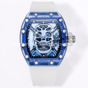 MS Factory Richard Mille RM 52-01 blue synthetic sapphire emulsion skull black dial