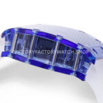 MS Factory Richard Mille RM 52-01 44mm Blue Synthetic Sapphire Emulsion Rubber Strap Skel (4) MS Factory Richard Mille RM 52-01 44mm Blue Synthetic Sapphire Emulsion Rubber Strap Skeletonized Skull Black Dial