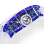 MS Factory Richard Mille RM 52-01 44mm Blue Synthetic Sapphire Emulsion Rubber Strap Skel (8) MS Factory Richard Mille RM 52-01 44mm Blue Synthetic Sapphire Emulsion Rubber Strap Skeletonized Skull Black Dial