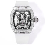 MS Factory Richard Mille RM 52-01 synthetic sapphire emulsion skeletonized skull black dial