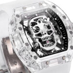 MS Factory Richard Mille RM 52-01 44mm Synthetic Sapphire Emulsion Rubber Strap Skeletonized Skull Black Dial