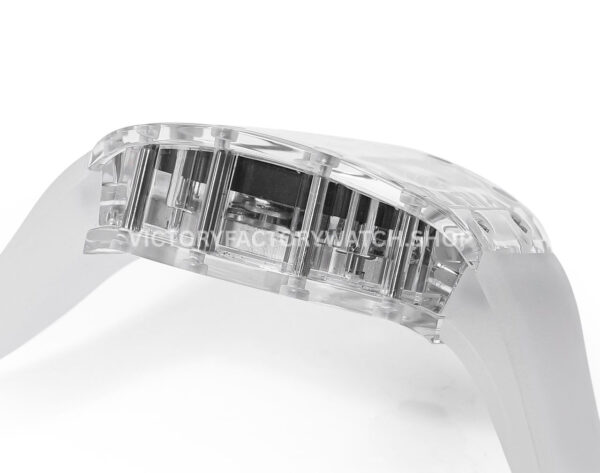 MS Factory Richard Mille RM 52-01 44mm Synthetic Sapphire Emulsion Rubber Strap Skeletonized Skull Black Dial