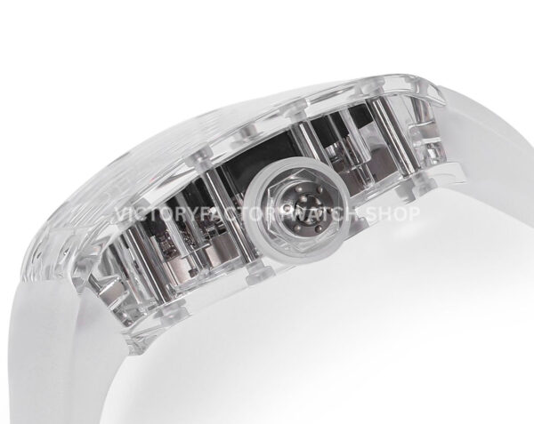MS Factory Richard Mille RM 52-01 44mm Synthetic Sapphire Emulsion Rubber Strap Skeletonized Skull Black Dial