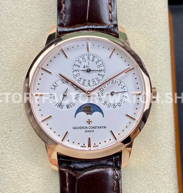 MX Factory Vacheron Constantin Patrimony 43175000R-9687 41mm Rose Gold Leather Strap Silver Dial ( (5) MX Factory Vacheron Constantin Patrimony 43175 000R 9687 41mm rose gold leather strap silver dial replica watch
