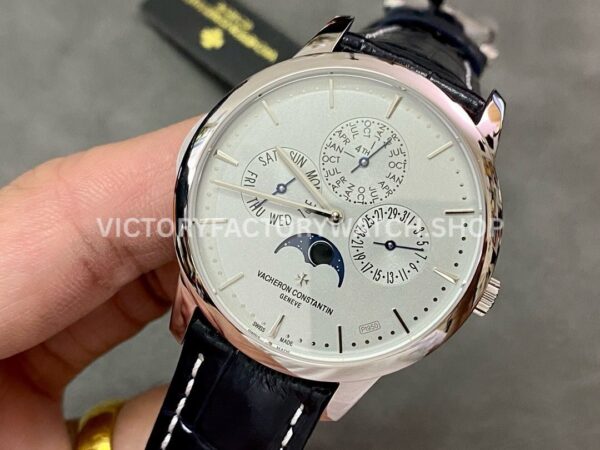 MX Factory Vacheron Constantin Patrimony 43175/000P-B190 41mm Steel Leather Strap Silver Dial