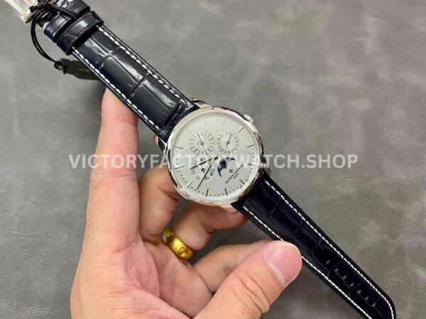 MX Factory Vacheron Constantin Patrimony 43175/000P-B190 41mm Steel Leather Strap Silver Dial
