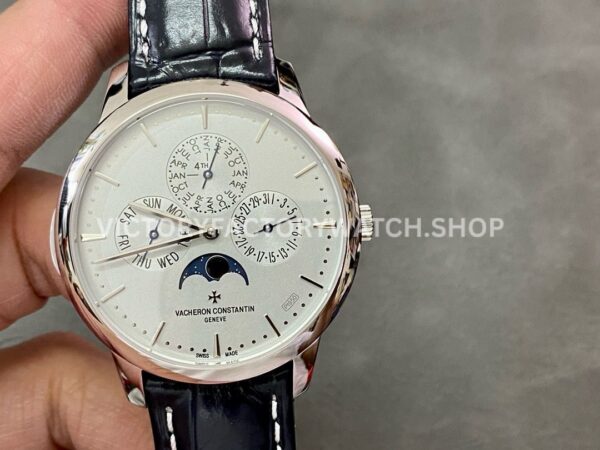 MX Factory Vacheron Constantin Patrimony 43175 000P B190 41mm steel leather strap silver dial replica watch