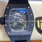 NEW Factory Richard Mille RM 055 Bubba Watson 42.7mm Black Ceramic Black Rubber Strap Skeletoni (5) NEW Factory Richard Mille RM 055 Bubba Watson 42.7mm Black Ceramic Black Rubber Strap Skeletonized Black Dial