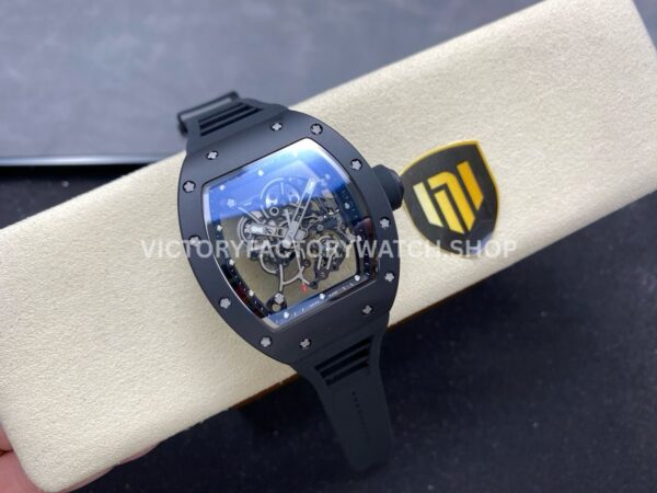 NEW Factory Richard Mille RM 055 Bubba Watson 42.7mm Black Ceramic Black Rubber Strap Skeletoni (9) NEW Factory Richard Mille RM 055 Bubba Watson 42.7mm Black Ceramic Black Rubber Strap Skeletonized Black Dial