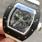 NEW Factory Richard Mille RM 055 Bubba Watson 42.7mm Black Ceramic White Rubber Strap Skeletoni (10) NEW Factory Richard Mille RM 055 Bubba Watson 42.7mm Black Ceramic White Rubber Strap Skeletonized White Dial