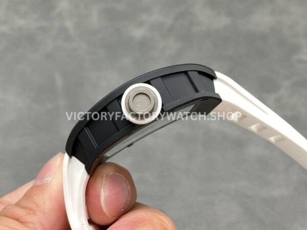NEW Factory Richard Mille RM 055 Bubba Watson 42.7mm Black Ceramic White Rubber Strap Skeletoni (4) NEW Factory Richard Mille RM 055 Bubba Watson 42.7mm Black Ceramic White Rubber Strap Skeletonized White Dial