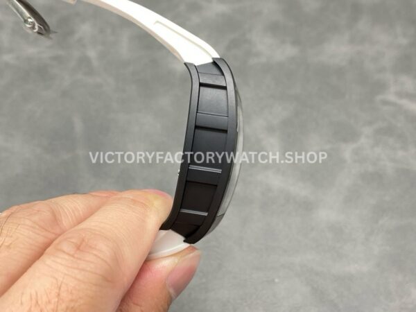 NEW Factory Richard Mille RM 055 Bubba Watson 42.7mm Black Ceramic White Rubber Strap Skeletoni NEW Factory Richard Mille RM 055 Bubba Watson 42.7mm Black Ceramic White Rubber Strap Skeletonized White Dial