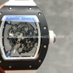 NEW Factory Richard Mille RM 055 Bubba Watson 42.7mm Black Ceramic White Rubber Strap Skeletoni (8) New Factory Richard Mille RM055 Bubba Watson 42.7mm black ceramic white rubber strap skeletonized white dial
