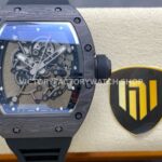 NEW Factory Richard Mille RM055 Abu Dhabi 42.7mm Carbon Fiber Black Rubber Strap Skeletonized B (4) New Factory Richard Mille RM055 Abu Dhabi 42.7mm carbon fiber black rubber strap skeletonized black dial