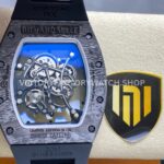 NEW Factory Richard Mille RM055 Abu Dhabi 42.7mm Carbon Fiber Black Rubber Strap Skeletonized B (6) NEW Factory Richard Mille RM 055 Abu Dhabi 42.7mm Carbon Fiber Black Rubber Strap Skeletonized Black Dial