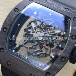 NEW Factory Richard Mille RM055 Abu Dhabi 42.7mm Carbon Fiber Black Rubber Strap Skeletonized B (7) NEW Factory Richard Mille RM 055 Abu Dhabi 42.7mm Carbon Fiber Black Rubber Strap Skeletonized Black Dial