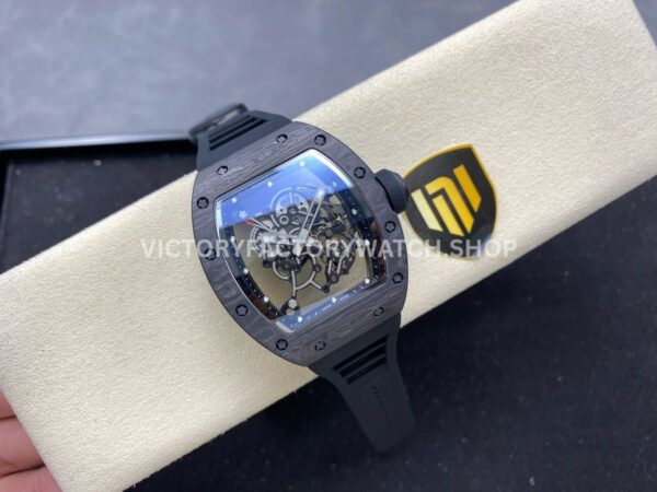 NEW Factory Richard Mille RM055 Abu Dhabi 42.7mm Carbon Fiber Black Rubber Strap Skeletonized Bla (1) NEW Factory Richard Mille RM 055 Abu Dhabi 42.7mm Carbon Fiber Black Rubber Strap Skeletonized Black Dial