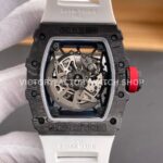 New Factory Richard Mille RM 055 42.7mm Black Carbon Fiber White Rubber Strap Black Skeletonized Dial (1) New Factory Richard Mille RM 35-02 44.5mm Black Carbon Fiber White Rubber Strap Black Skeletonized Dial