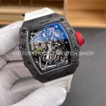 New Factory Richard Mille RM 055 42.7mm Black Carbon Fiber White Rubber Strap Black Skeletonized Dial (9) New Factory Richard Mille RM 35-02 44.5mm Black Carbon Fiber White Rubber Strap Black Skeletonized Dial