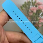 New Factory Richard Mille RM 055 42.7mm White Ceramics Light Blue Rubber Strap Black Skeletonized Dial (8) New Factory Richard Mille RM 055 42.7mm White Ceramics Light Blue Rubber Strap Black Skeletonized Dial