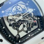 New Factory Richard Mille RM 055 42.7mm White Ceramics White Rubber Strap Black Skeletonized Dial (2) New Factory Richard Mille RM 055 42.7mm White Ceramics White Rubber Strap Black Skeletonized Dial