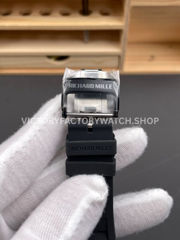 New Factory Richard Mille RM 35-01 42.7mm Black Carbon Fiber Black Rubber Strap Skeletonized Dial