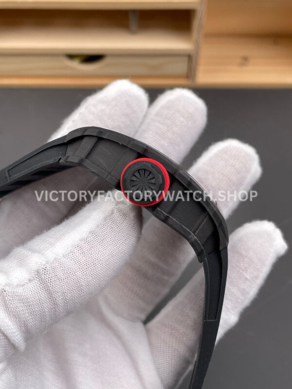 New Factory Richard Mille RM 35-01 42.7mm Black Carbon Fiber Black Rubber Strap Skeletonized Dial