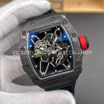 New Factory Richard Mille RM 35-01 42.7mm Black Carbon Fiber Black Rubber Strap Skeletonized Dial