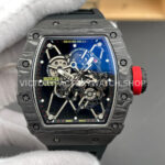 New Factory Richard Mille RM 35-01 42.7mm Black Carbon Fiber Black Rubber Strap Skeletonized Dial