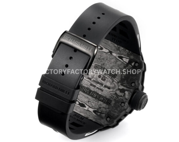New Factory Richard Mille RM 35-01 42.7mm Black Carbon Fiber Black White Rubber Strap Black Skeletonized Dial (10) New Factory Richard Mille RM 35-01 42.7mm Black Carbon Fiber Black White Rubber Strap Black Skeletonized Dial