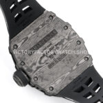 New Factory Richard Mille RM 35-01 42.7mm Black Carbon Fiber Black White Rubber Strap Black Skeletonized Dial (2) New Factory Richard Mille RM 35-01 42.7mm Black Carbon Fiber Black White Rubber Strap Black Skeletonized Dial