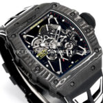 New Factory Richard Mille RM 35-01 42.7mm Black Carbon Fiber Black White Rubber Strap Black Skeletonized Dial (3) New Factory Richard Mille RM 35-01 42.7mm Black Carbon Fiber Black White Rubber Strap Black Skeletonized Dial
