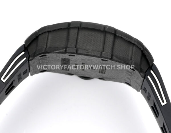 New Factory Richard Mille RM 35-01 42.7mm Black Carbon Fiber Black White Rubber Strap Black Skeletonized Dial (5) New Factory Richard Mille RM 35-01 42.7mm Black Carbon Fiber Black White Rubber Strap Black Skeletonized Dial