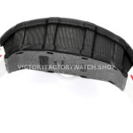 New Factory Richard Mille RM 35-01 42.7mm Black Carbon Fiber White Red Rubber Strap Black Skeletonized Dial