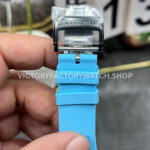 New Factory Richard Mille RM 35-01 42.7mm White Carbon Fiber Light Blue Rubber Strap Black Skeletonized Dial (9) New Factory Richard Mille RM 35-01 42.7mm White Carbon Fiber Light Blue Rubber Strap Black Skeletonized Dial
