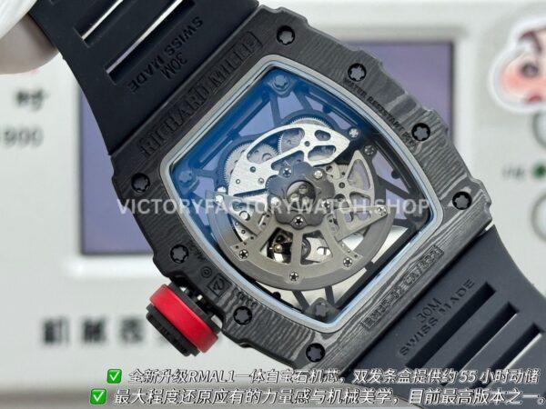 New Factory Richard Mille RM 35-02 44.5mm Black Carbon Fiber Black Rubber Strap Black Skeletonized Dial (9) New Factory Richard Mille RM 35-02 44.5mm Black Carbon Fiber Black Rubber Strap Black Skeletonized Dial