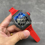 New Factory Richard Mille RM35-01 Rafael Nadal 42.7mm Black Carbon Fiber Red Rubber Strap Skeletoniz ( (9) New Factory Richard Mille RM35-01 Rafael Nadal 42.7mm Black Carbon Fiber Red Rubber Strap Skeletonized Dial