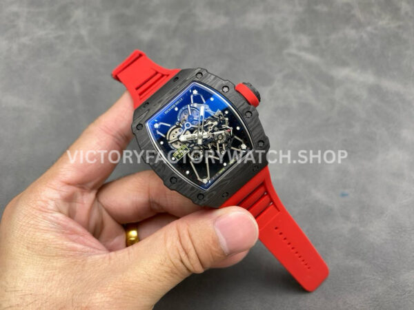 New Factory Richard Mille RM35-01 Rafael Nadal 42.7mm Black Carbon Fiber Red Rubber Strap Skeletoniz ( (9) New Factory Richard Mille RM35-01 Rafael Nadal 42.7mm Black Carbon Fiber Red Rubber Strap Skeletonized Dial