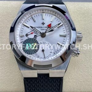 PZ Factory Vacheron Constantin Overseas Dual Time 7900V 110A B333 41mm steel rubber strap silver dial replica watch
