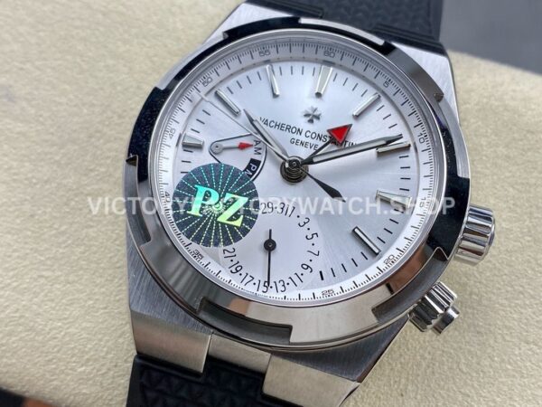 PZ Factory Vacheron Constantin Overseas Dual Time 7900V-110A-B333 41mm Steel Rubber Strap Sil (7) PZ Factory Vacheron Constantin Overseas Dual Time 7900V/110A-B333 41mm Steel Rubber Strap Silver Dial
