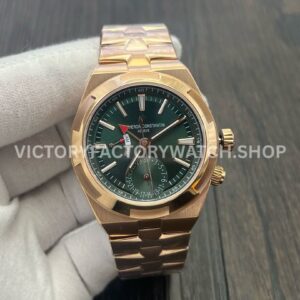 Product Detailed Description (2) MKF Factory Vacheron Constantin Overseas Dual Time 7920V 210R B965 41mm full rose gold green dial replica watch