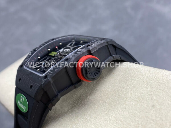 R7 Factory Richard Mille RM35-02 44.5mm Carbon Fiber Black Rubber Strap Skeletonized Dial (4) R7 Factory Richard Mille RM 35-02 44.5mm Black Carbon Fiber Black Rubber Strap Skeletonized Dial