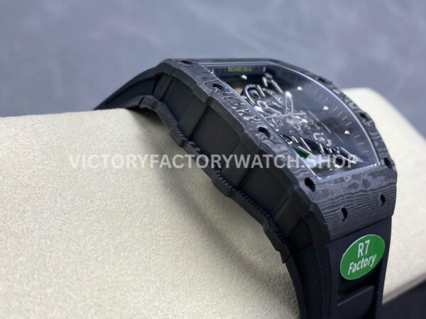 R7 Factory Richard Mille RM35-02 44.5mm Carbon Fiber Black Rubber Strap Skeletonized Dial (5) R7 Factory Richard Mille RM 35-02 44.5mm Black Carbon Fiber Black Rubber Strap Skeletonized Dial