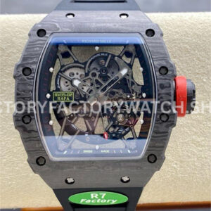 R7 Factory Richard Mille RM 35-02 black carbon fiber black rubber strap skeletonized dial