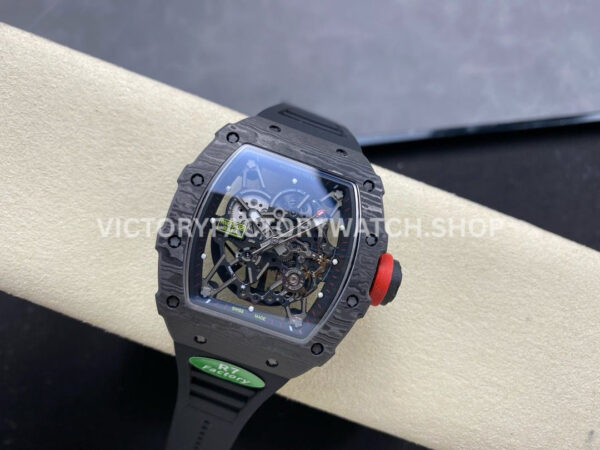 R7 Factory Richard Mille RM35-02 44.5mm Carbon Fiber Black Rubber Strap Skeletonized Dial (9) R7 Factory Richard Mille RM 35-02 44.5mm Black Carbon Fiber Black Rubber Strap Skeletonized Dial