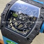 R7 Factory Richard Mille RM35-02 44.5mm Carbon Fiber Blue Rubber Strap Skeletonized Dial (2) R7 Factory Richard Mille RM 35-02 44.5mm Carbon Fiber Blue Rubber Strap Skeletonized Dial