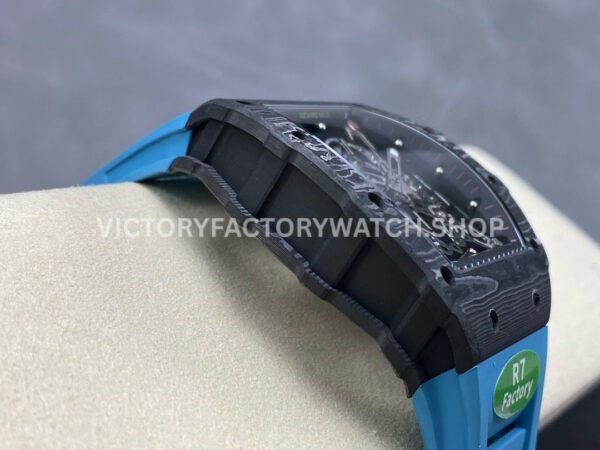 R7 Factory Richard Mille RM35-02 44.5mm Carbon Fiber Blue Rubber Strap Skeletonized Dial (4) R7 Factory Richard Mille RM 35-02 44.5mm Carbon Fiber Blue Rubber Strap Skeletonized Dial