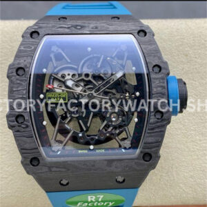 R7 Factory Richard Mille RM 35-02 carbon fiber blue rubber strap skeletonized dial